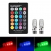 Пара светодиодных ламп T10-6 smd silicone RGB на пульте